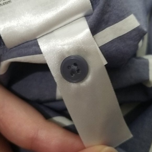 H&M blue & white chambray striped midi wrap dress - Picture 9 of 9